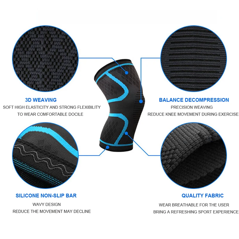 1 Stuk Van Elastische Knie Pads,Basketbal En Volleybal Knie Ondersteunt Elastische Nylon Compressie Bandjes Voor Sport Running Fietsen