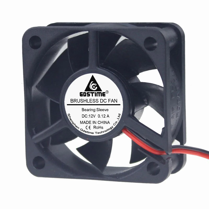 10 Pieces Gdstime 12V 2Pin 5020 50x50mm 5cm  DC Cooler Industrial Motor Equipment Case 50mm x 20mm 50mm Cooling Fan