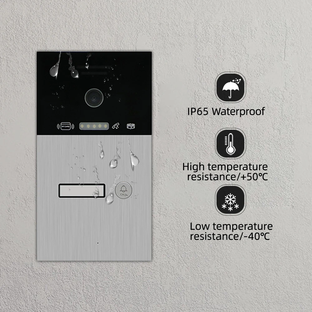 Jeatone 7Inch Video Intercom for Security Protection System ID Card Reader & Fingerprint Home Entry Access Control Doorbell