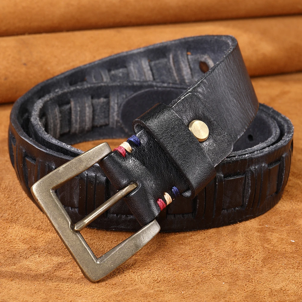 MVA Man Belts Casual High Quality Belt Man Genuine Leather Belt Male Strap Luxury Trouser Jeans Dress Belts For Men 130cm MJ-110