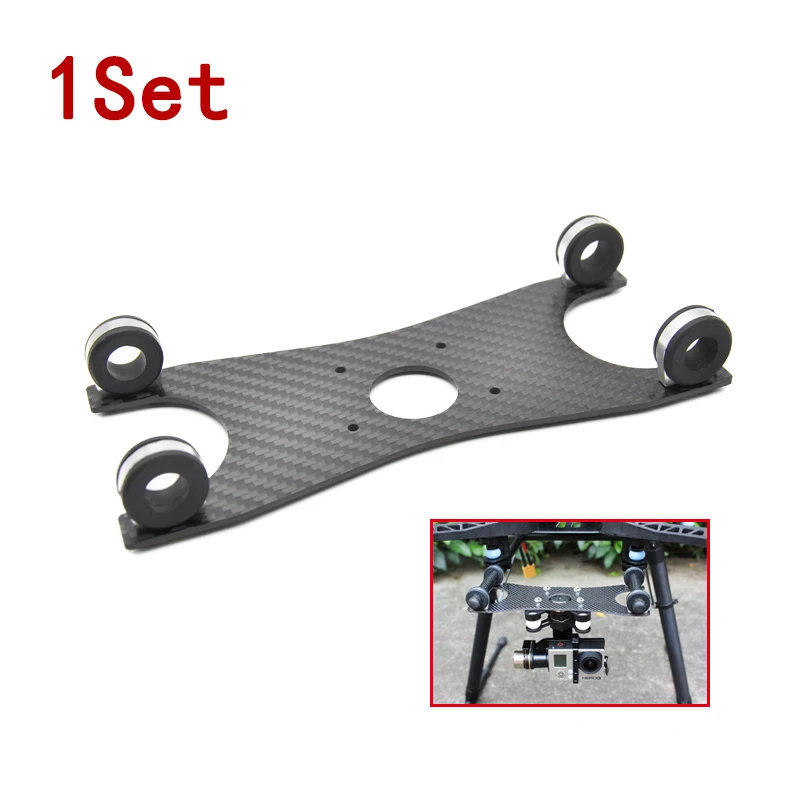 DJI H3-3D/H4-3D Three-axis Gopro Gimbal To s800 Hanging Rod 3k Carbon Fiber Mounting Plate Kit