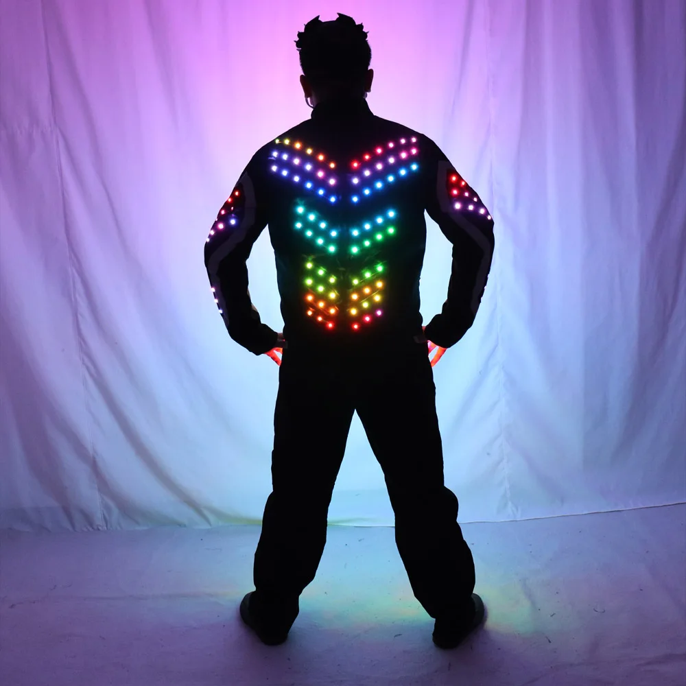 Chaqueta luminosa con luz LED Digital, traje brillante para Bar, club nocturno, fiesta, actuación, desfile, decoración flotante