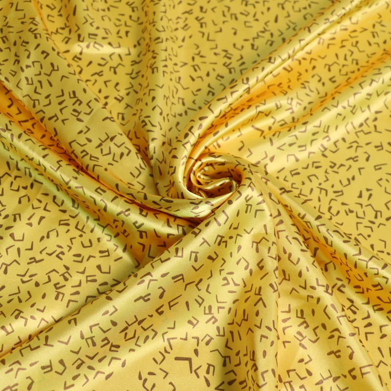 Meter glänzendes Futter, Pyjama, Robe, Hemd, Taschenmaterial, Musikdruck, Satin, Charmeuse-Stoff, Polyester, weich – Detail 14