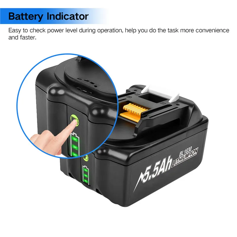 交換用バッテリー,リチウムイオン,18v,マキタ用,モデルbl1830,bl1840,bl1850,bl1860,bl1860b,lxtと互換性あり