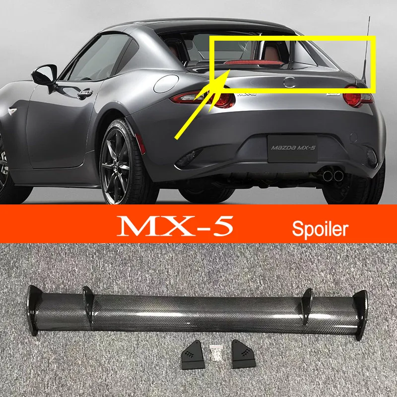 

MX-5 2016-2022 Real Carbon Fiber / FRP GT-style Car-styling Sporty Rear Trunk Wing Spoiler for Mazda MX-5 2016-2022 Sedan