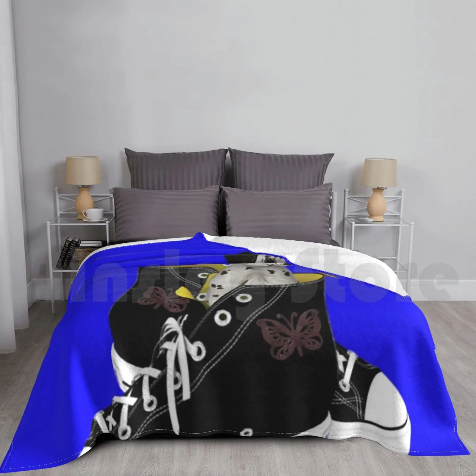 Cheeky Chappie A Little Dogs Tale Blanket For Sofa Bed Travel Dog Pup Puppy Spotted Puppy Animal Dalmatian Fun