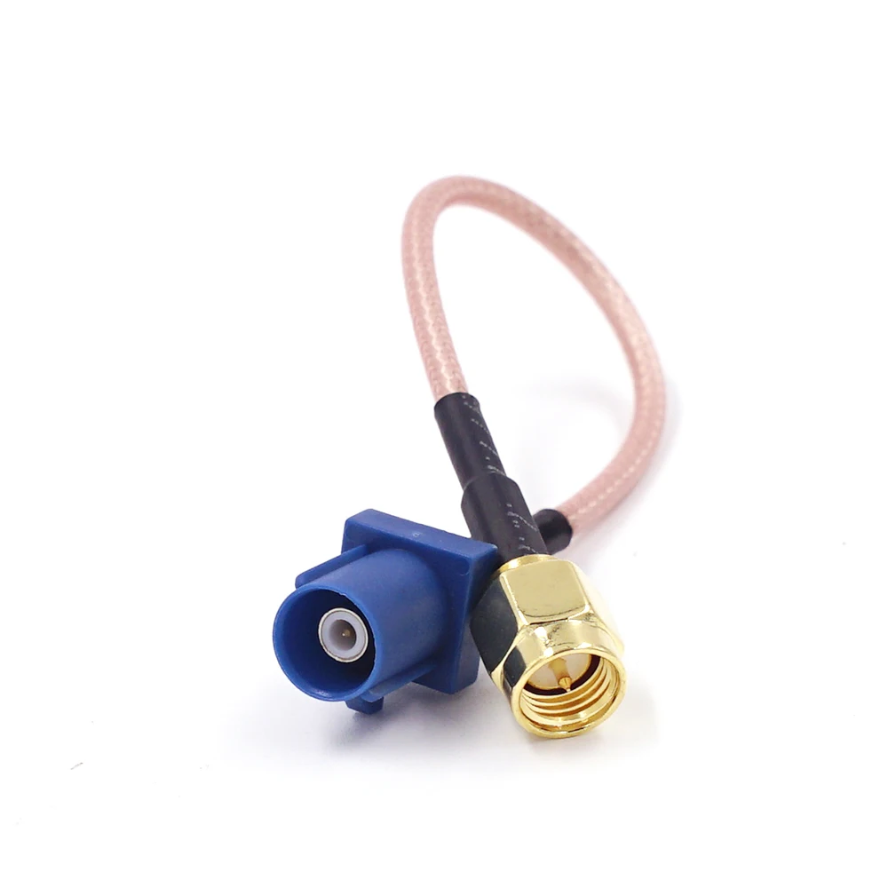 Conector Fakra c para cabo macho sma, antena gps, cabo de extensão, pigtail, 15cm, para vw, benz, 1 parte