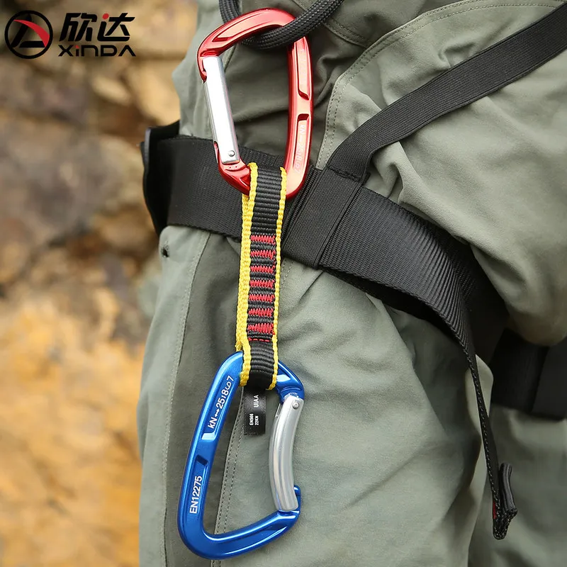 XINDA Professional Rock Climbing Quickdraw Sling Safety Lock Extenders Straighten Bent Carabiner Mountaineer Outdoor Protect Kit