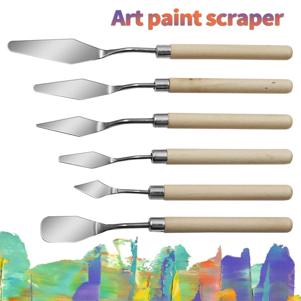 

6 in 1 Palette Oil Mix Pigment Texture Artist Spatula Drawer watercolor Student Art Draw Painter Paint Tool Scrape Scraper Knife