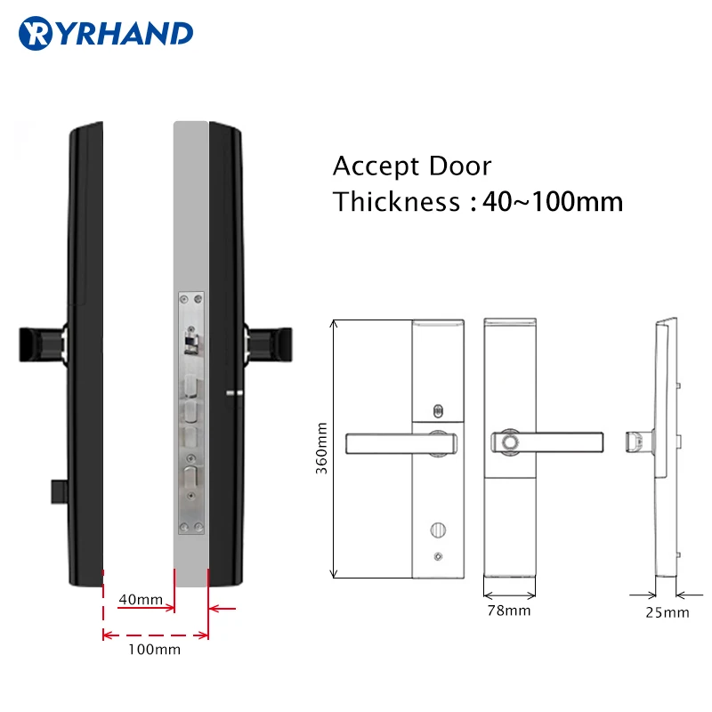 Tuya App smart life Electronic Intelligent Waterproof Biometric Fingerprint Smart Door Lock with WiFi for Home in Zinc Alloy