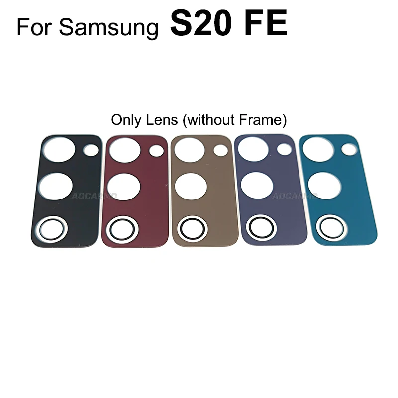 Aocarmo For Samsung Galaxy S20 FE Rear Back Camera Lens Glass With Frame Cover Sticker Replacement Parts