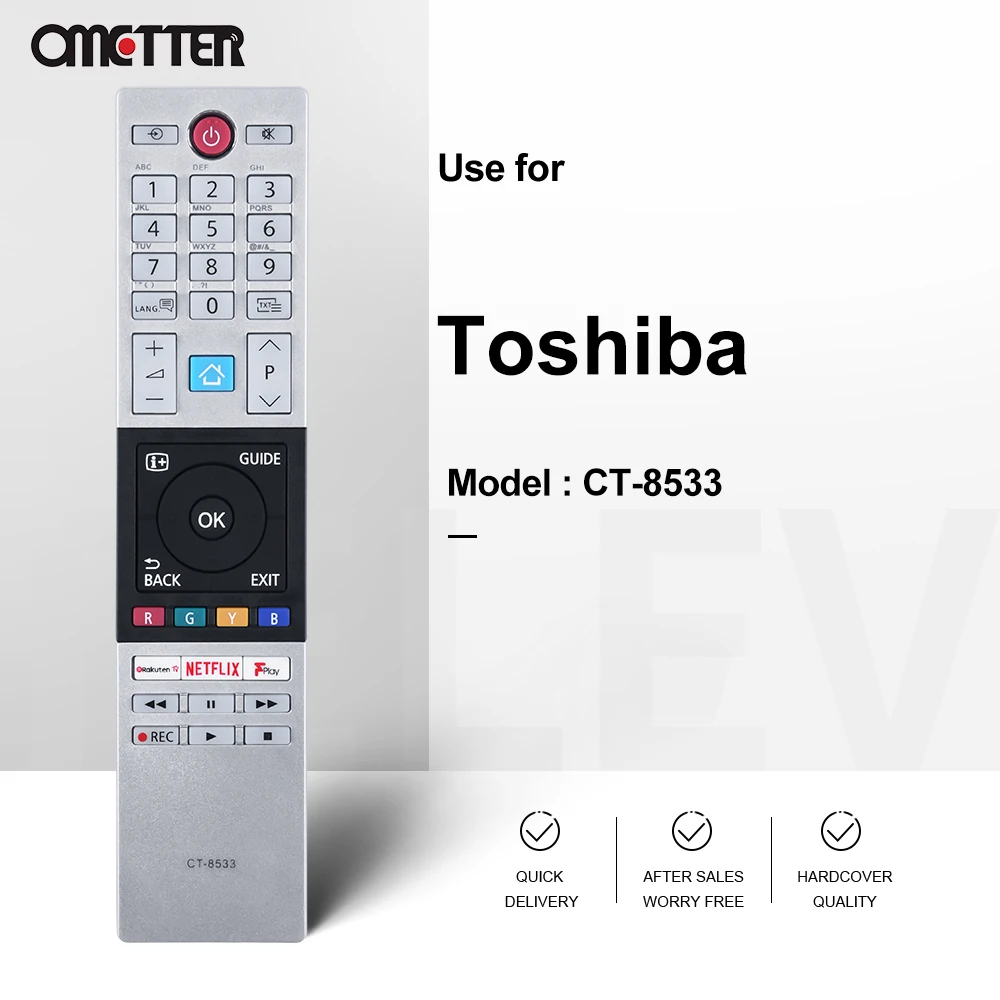 CT-8533 per telecomando TV LED Toshiba Smart 4K UHD HDR 24 l2863db 50 u6863d 32 w2863db 40 l2863db 43 l2863db