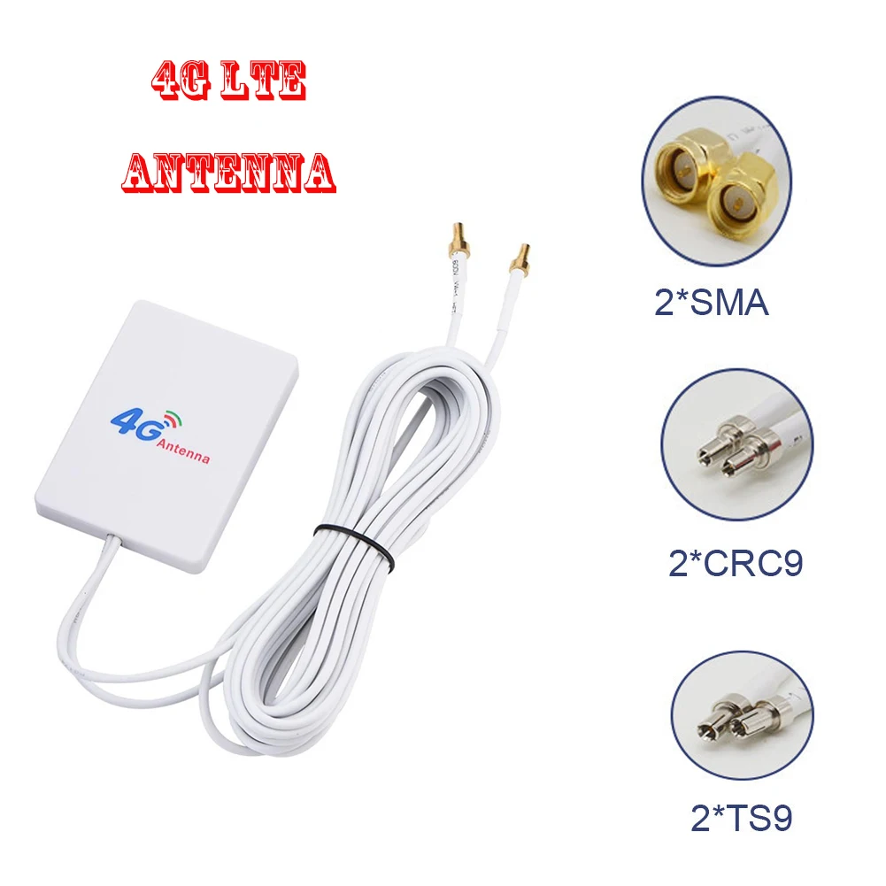 3G 4G LTE Antenna 2M Cable LTE Antena 2* SMA/2* CRC9/2* TS9 Connector for 4G Modem Router Adapter Connector