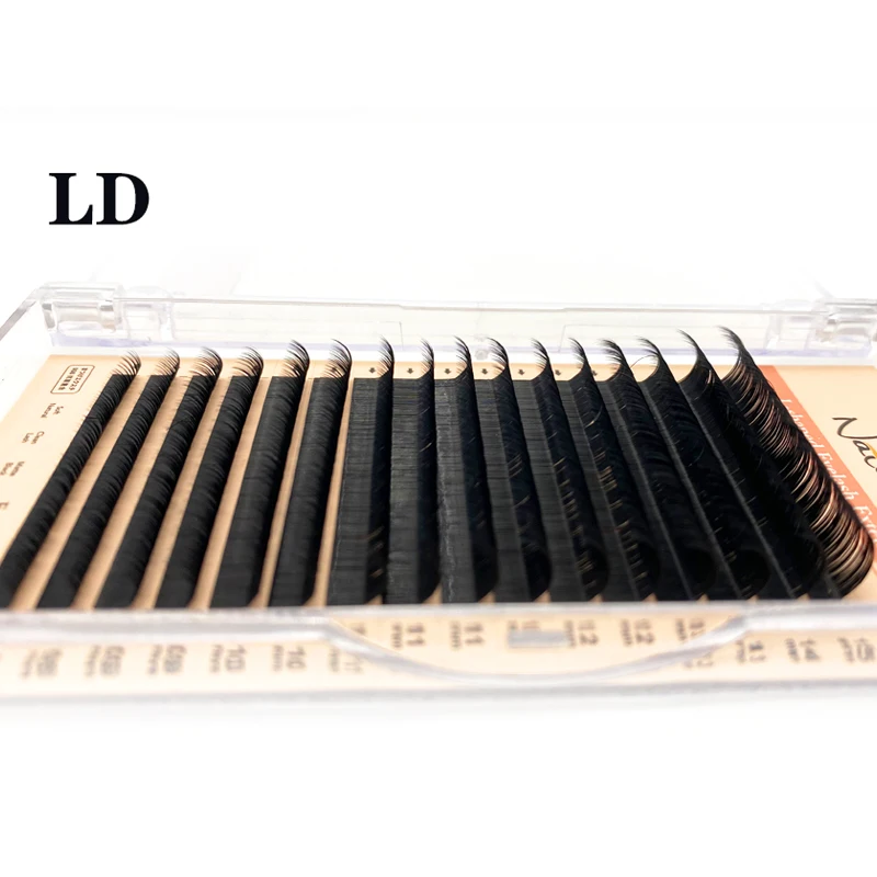 L / L+ / LC / LD / LU Curl False Eyelash Extensions Matte Black 8-15mm Mixed PBT Mink Eyelashes L M Shaped Lashes for Makeup