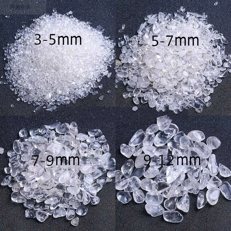 Natural Crystal Gravel for Aquarium, Clear Quartz Chips, Healing Energy Stone, Home Decor, Rock Mineral, 4 Sizes, 100g