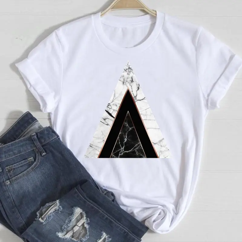 Women T-shirt Geometric Plant Beach Trend Cute Summer Sexy Short Sleeve Tshirts Fashion Clothes Stylish Top Lady Tee T-Shirt