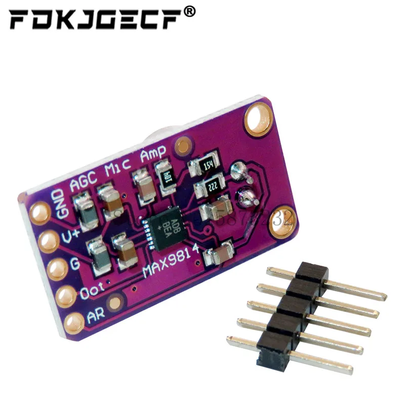 MAX9814 Microphone AGC Amplifier Board Module Auto Gain Control for Arduino Programmable Attack and Release Ratio Low THD