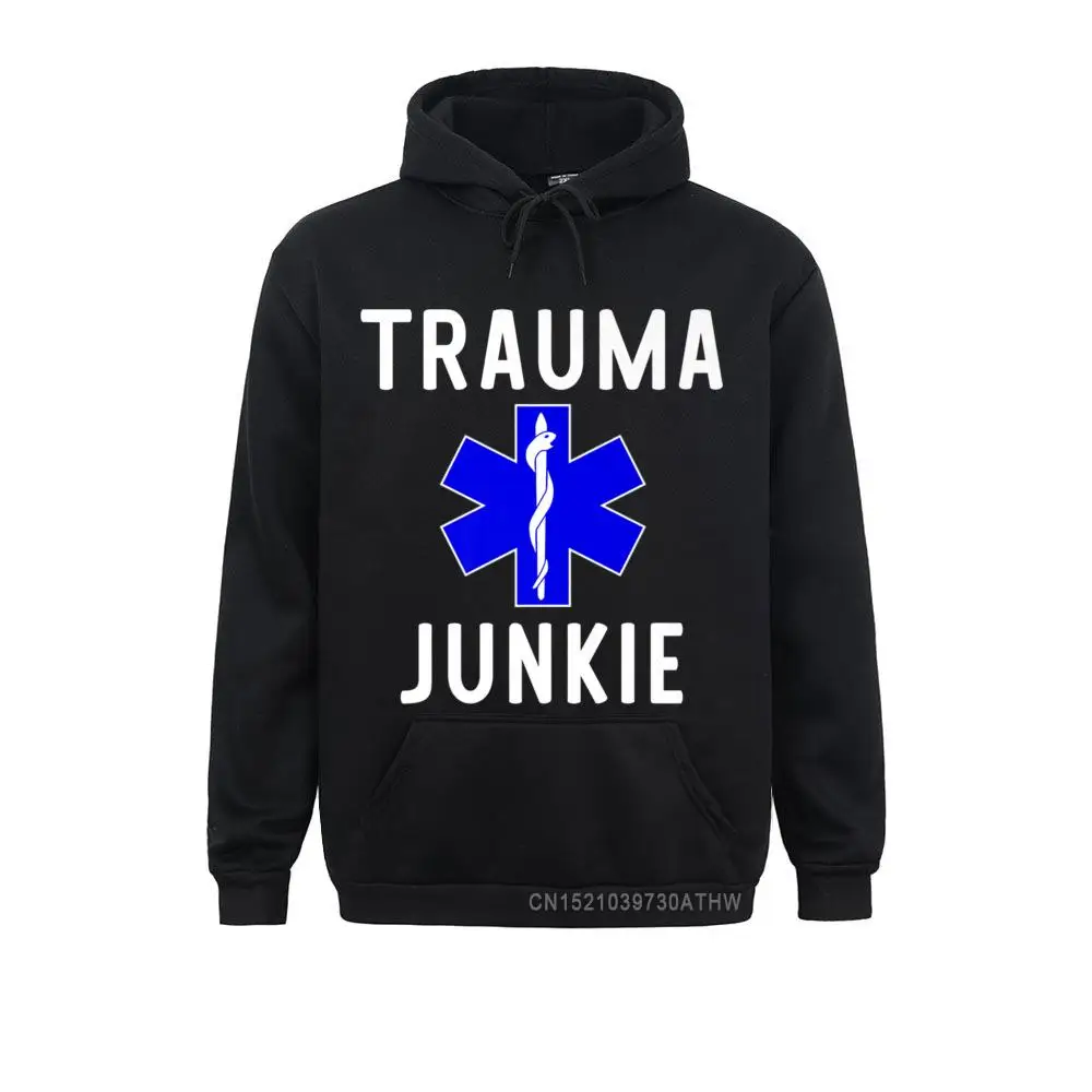 

Mens Trauma Junkie EMS Star Of Life Graphic EMT Medics Men Sweatshirts Winter Autumn Winter Hoodies Cute Hoods Student