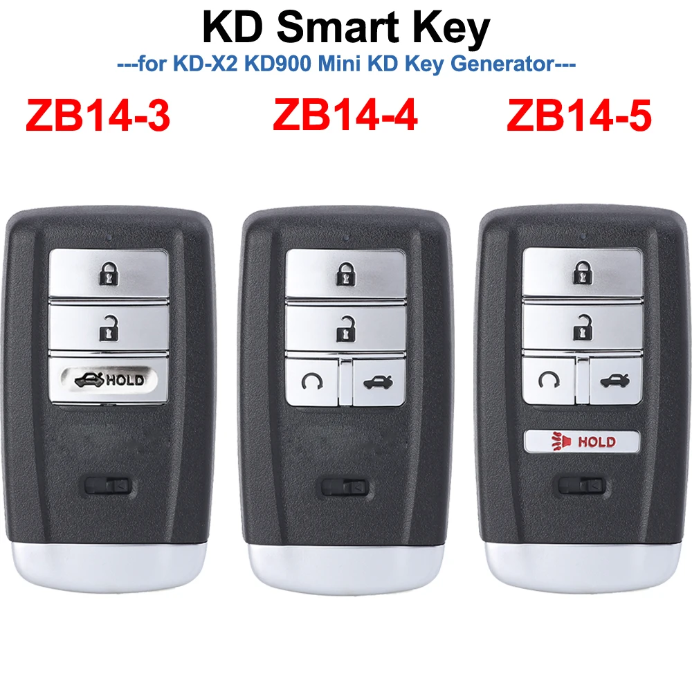 KEYDIY ZB14-3 ZB14-4 ZB14-5 KD Smart Remote Key Universal KD Auto Car Key for KD-X2 Key Generator, Fits More than 2000 Models