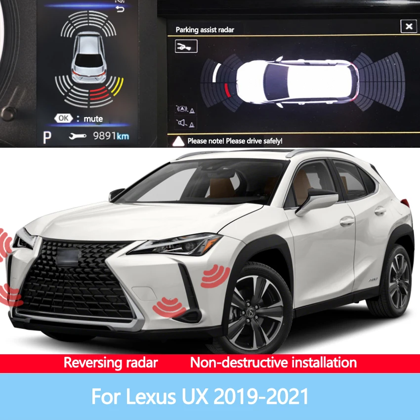 

Car Display Screen Reversing Before After Image Radar Sensor Sound Warning Detection System For Lexus UX 2019-2021