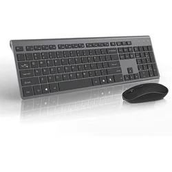 Rechargeable Wireless Keyboard Mouse 2.4G Full Size Thin Ergonomic And Compact Design For Laptop, PC, Desktop,Computer, Window