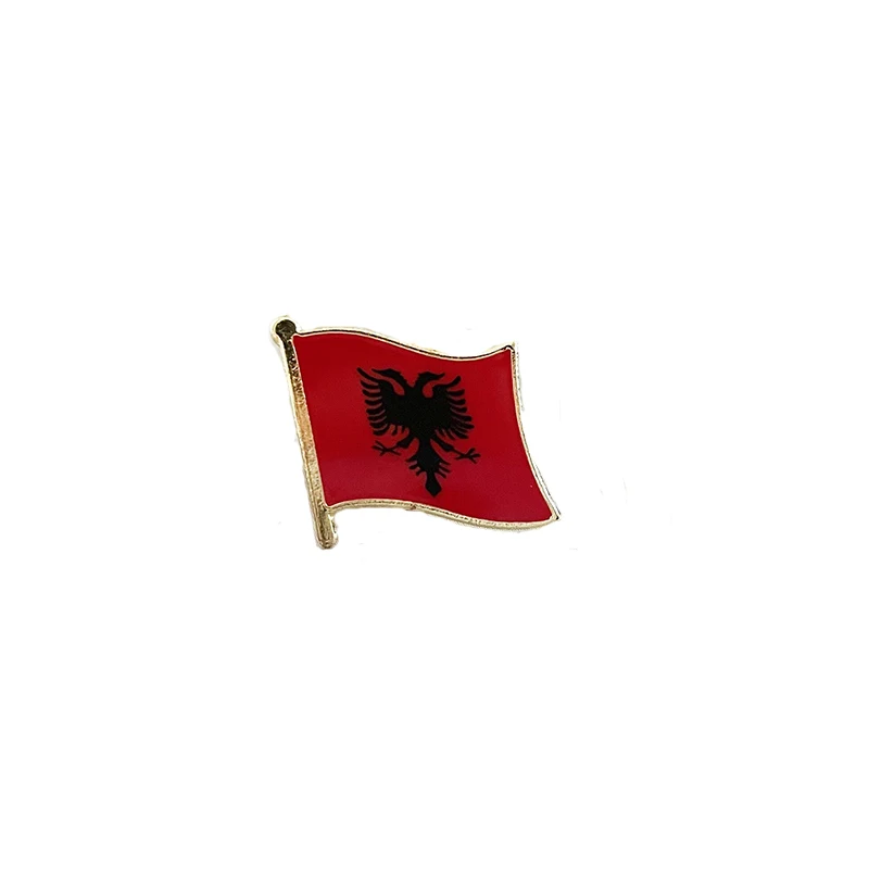 Flaga narodowa Albanii Kryształowa epoksydowa metalowa emaliowana odznaka Broszka Kolekcja Pamiątki Prezenty Szpilki do klapy Akcesoria Rozmiar 1,6 * 1,9 cm — zdjęcie 7