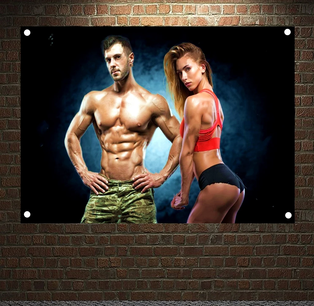 

Motivational Workout Posters Wall Sticker Yoga Bodybuilding Banner Flag Wall Art Tapestry Gym Decor Canvas Painting Wall Hanging