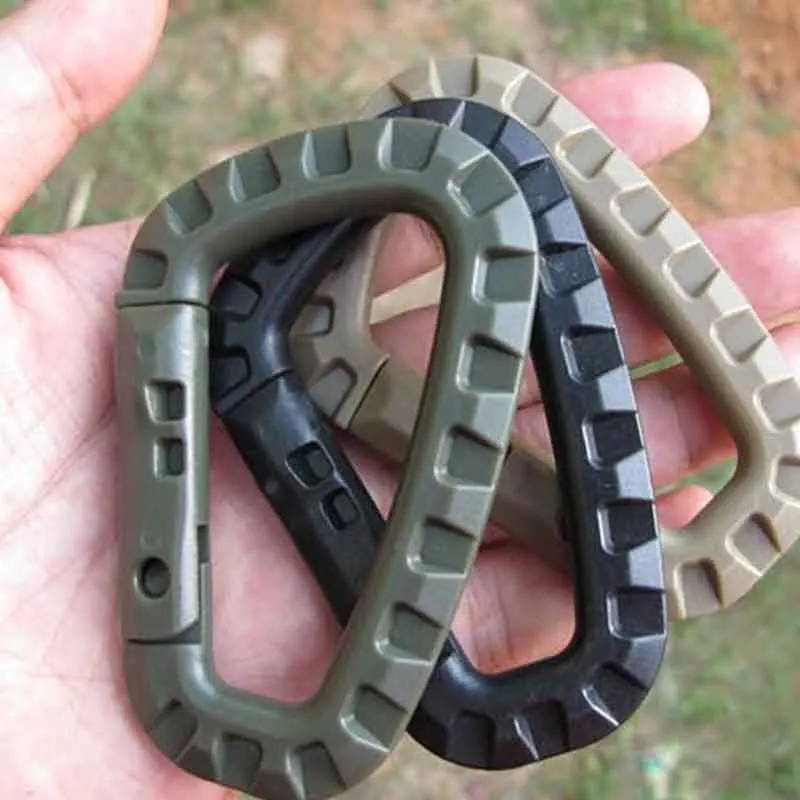 Tactical Carabiner Keychain Climbing D Rings Light Weight Spring Snap Gear Clip Utility Hooks Hanging Buckle for Camping Fishing