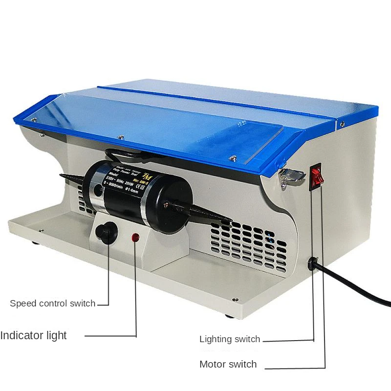 110/220V Polishing Machine with Dust Collector Mini Polishing Grinding Motor Bench Grinder Polisher Jewelry Polisher Machine