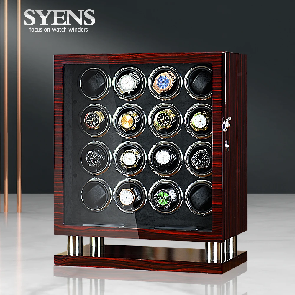 Lager watch winder with usb power Wood storage box 16 automatic watches winding case display cabinet Mechanical motor shaker