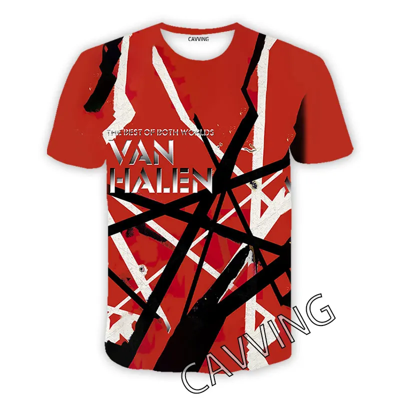 CAVVING 3D Printed Van Halen Band Casual T-shirts Hip Hop T Shirts Harajuku Styles Tops Clothing for Men/women