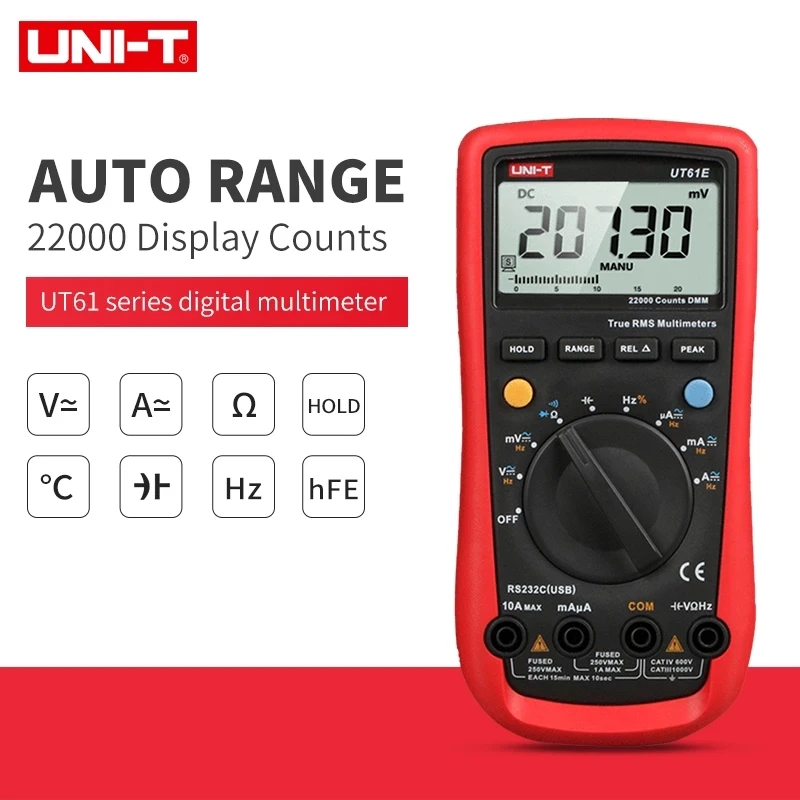 UNI-T UT61E Digitale Multimeter True Rms Auto Range UT61A/B/C/D Ac Dc Meter Data Hold multimetre + Usb Spanning En Stroom Monitor