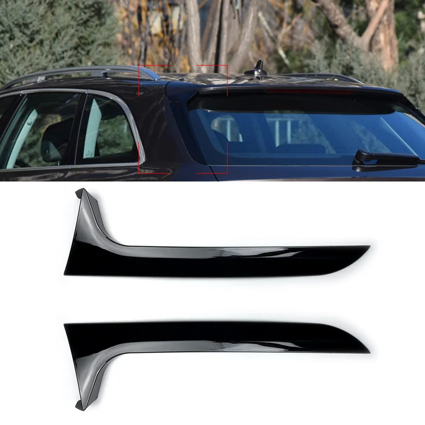 

For Audi A6 C7 Allroad TDI Quattro Avant 2012-2018 Rear Trunk Window Trim Side Spoiler Wing Black Tail Gate Cover Splitter Lip