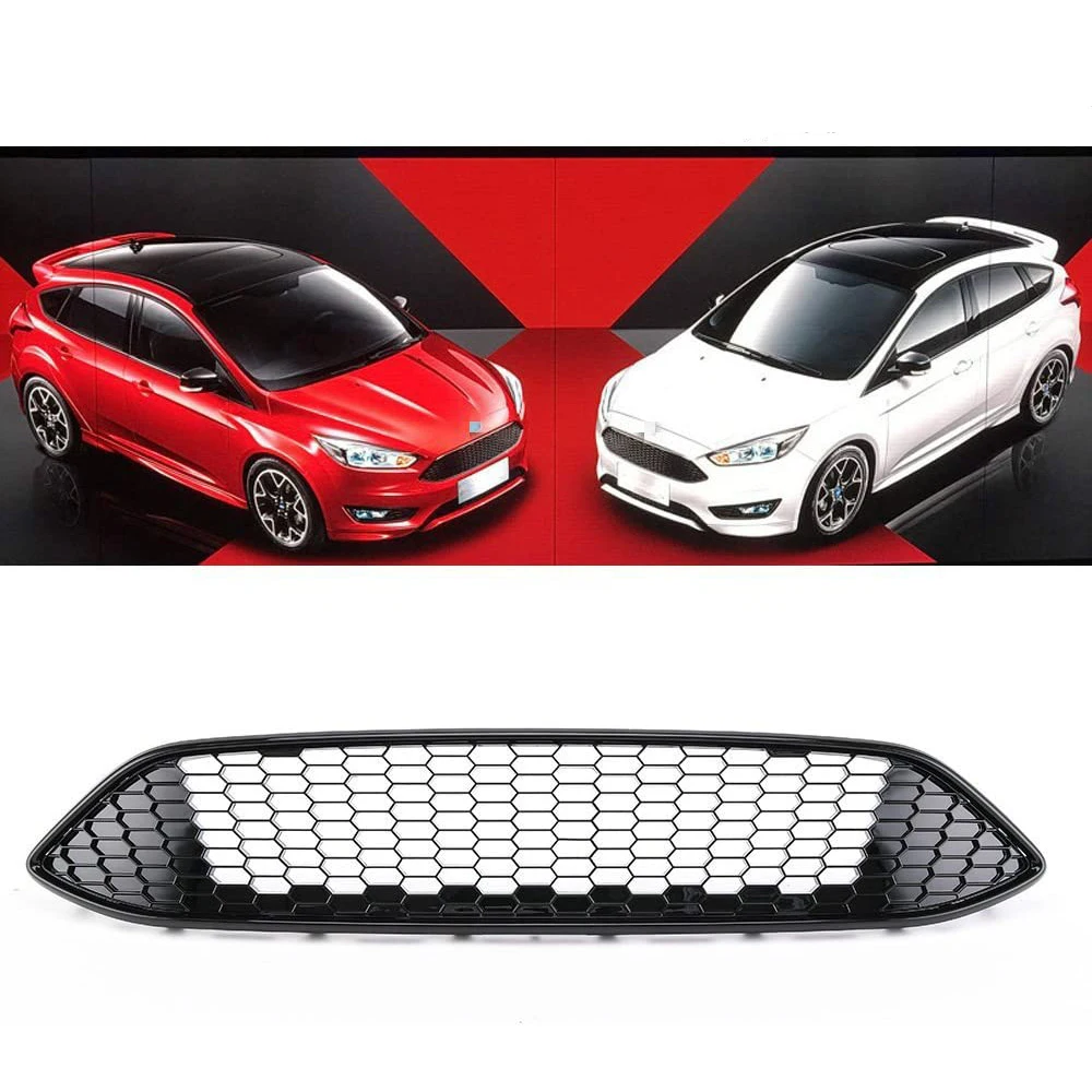 

Front Gloss black kidney sport grilles Hood grill for ford Focus MK3 ST LINE 2015 2016 2017