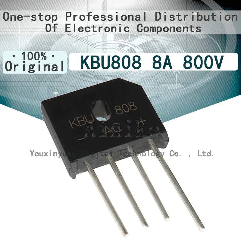 10/Pcs 새로운 원래 KBU808 8A 800V 실리콘 브리지 정류기는 RS808 전체 전류 내전압 대체 할 수 있습니다