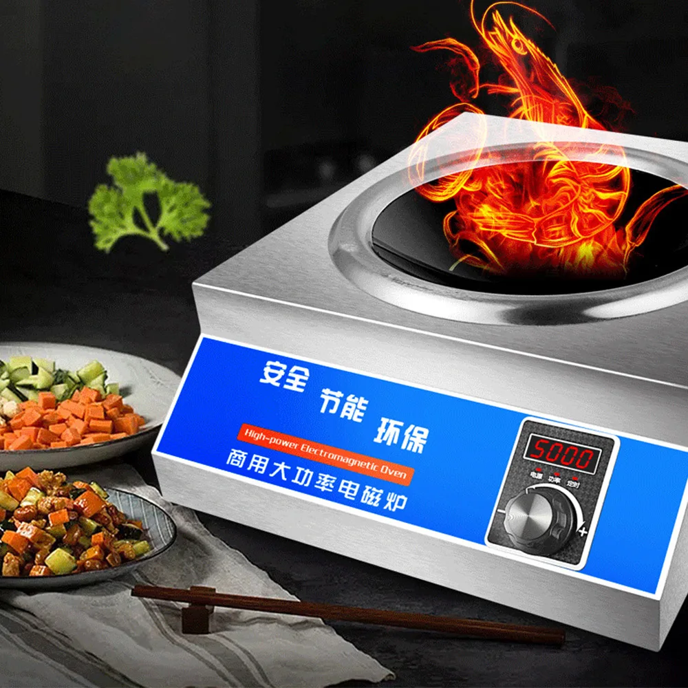 Commercial Induction Cooker 5000w High Power Concave Canteen Restaurant Cooking Machine