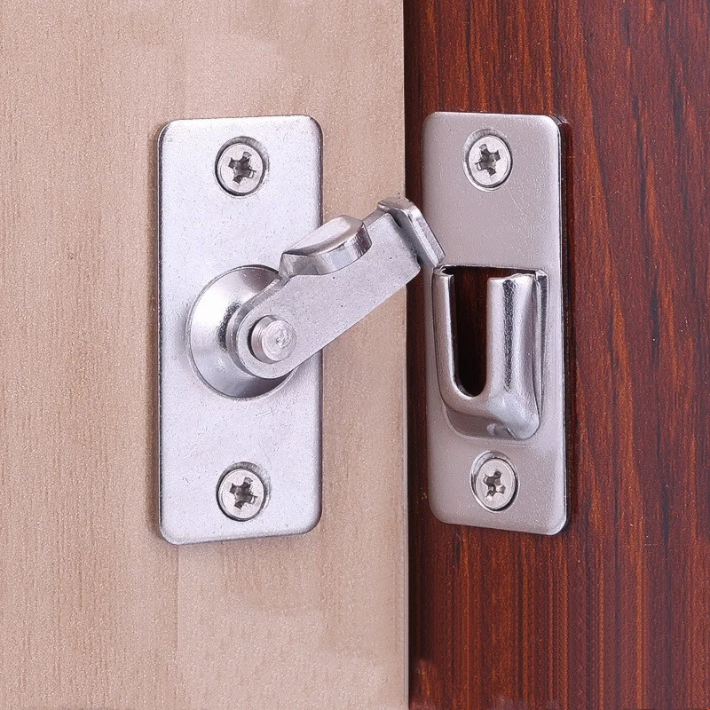 1PCS Stainless Steel 90 Degree Door Clasp Metal Hook Locks Right Angle Flip Latch for Door Window Furniture Hardware Accessories