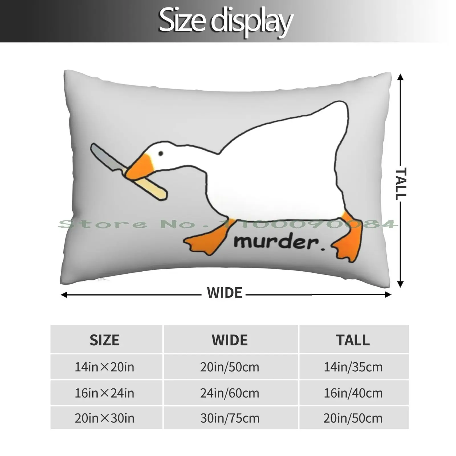 Untitled Goose Game Murder Pillow Case 20x30 50*75 Sofa Bedroom Untitled Goose Game Murder Memes Knife Goose Untitled Goose Do