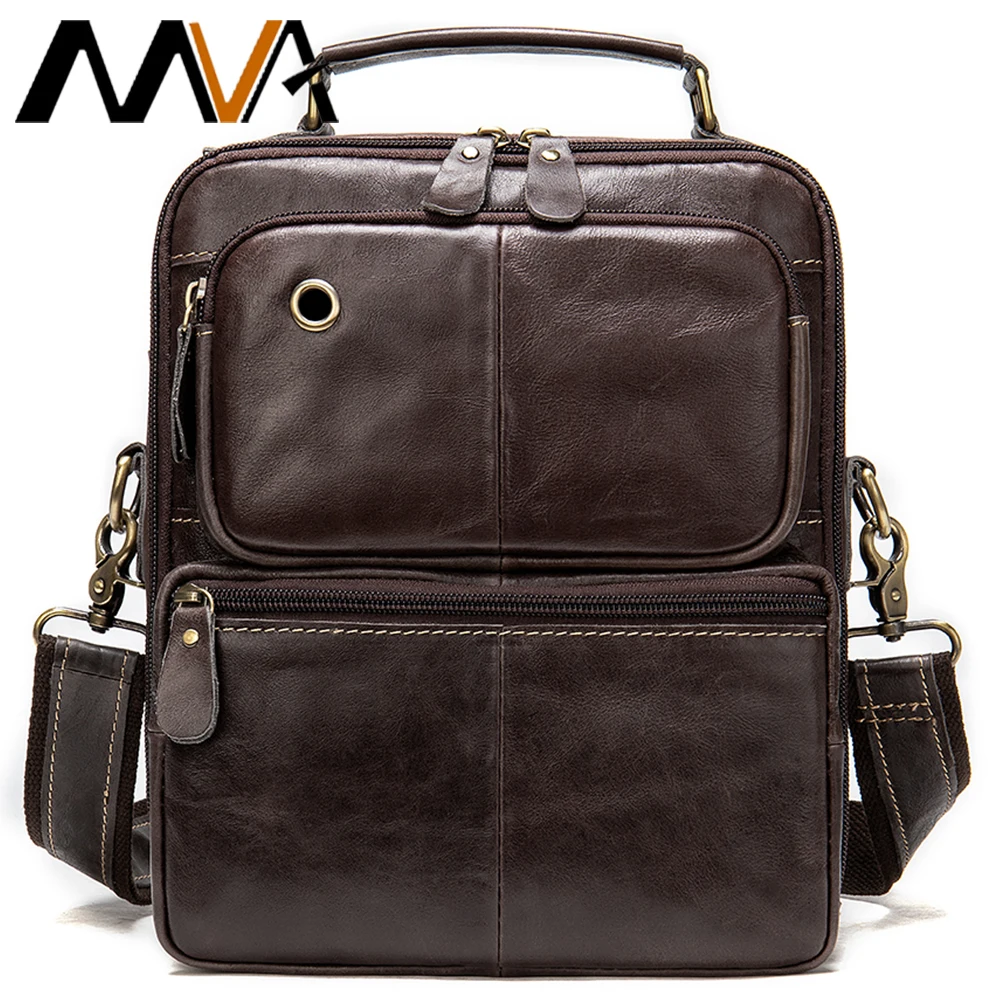 MVA Messenger Bag Men\'s Genuine Leather Crossbody Bags for Men Vintage Men\'s Bags Leather Man Handle-top Shoulder Handbags  8951