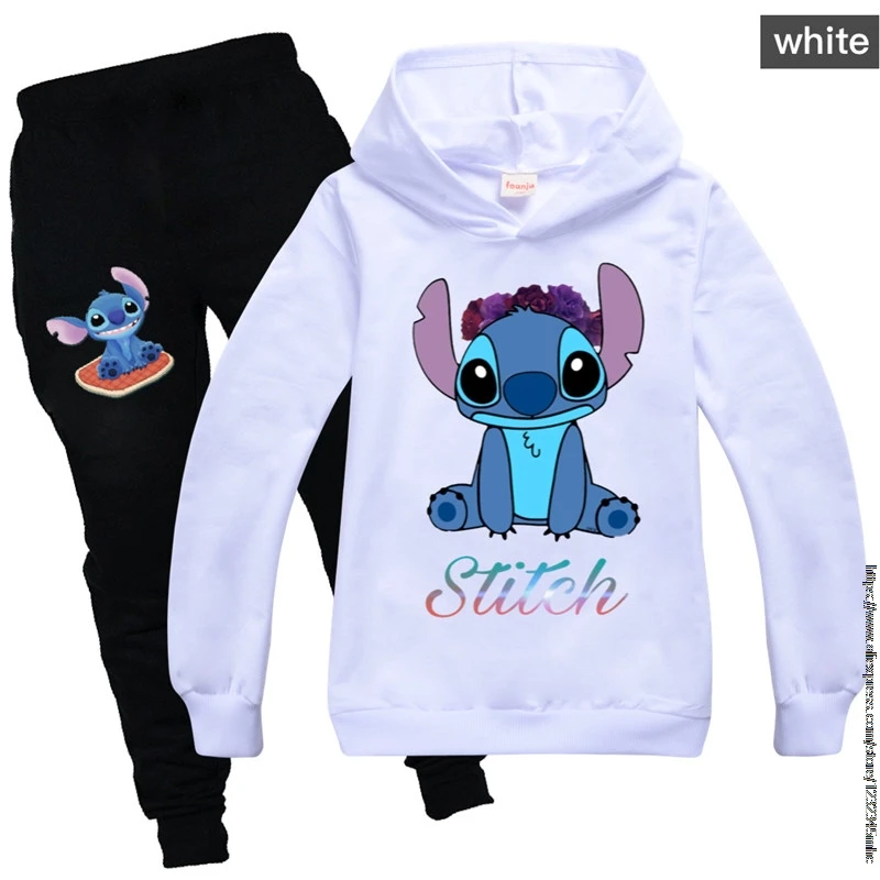 Disney Boys Stitch Clothing Spring autumn Kids Clothing Suits Cartoon Sets Children Boy Girls Sports Tracksuits Suits