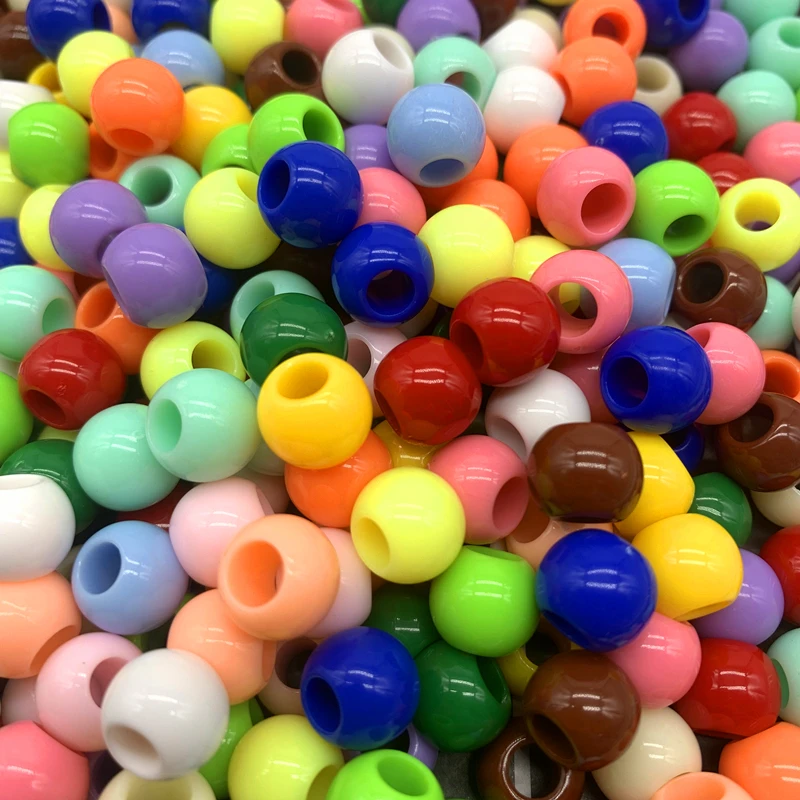 50pcs/lot 10x8mm Acrylic Spacer Beads Big Large Hole Beads For DIY Jewelry Making 17 Colors Pick