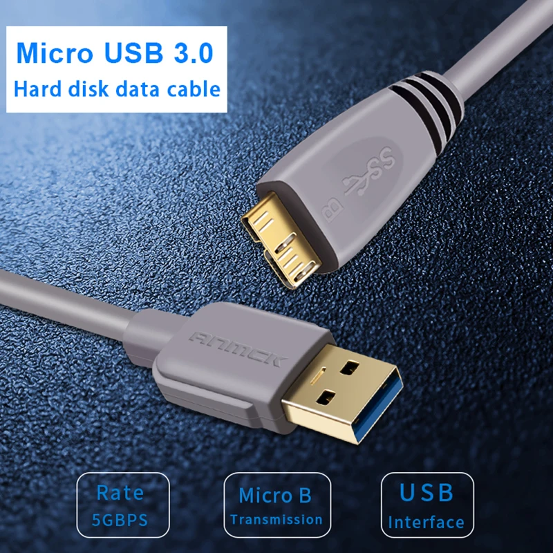 Anmck USB 3,0 Datenkabel USB Standard Interface zu B Daten Linie Micro Kabel Für Laptops Festplatte Kamera Smart TV Computer