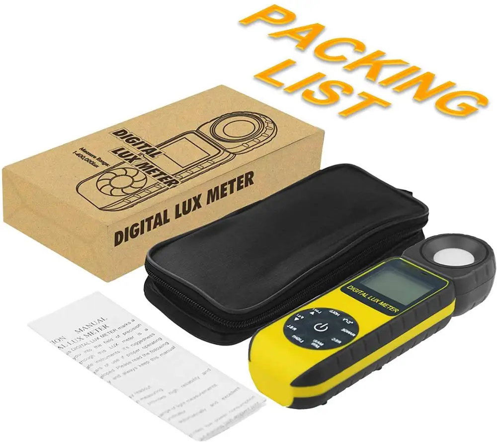 Imagem -06 - Calibrador de Luz Portátil com 270 ° Rotatable Detector Luxmeter Lumen Meter Faixa de Medição 0.1300 Lux 000lux Hp881e