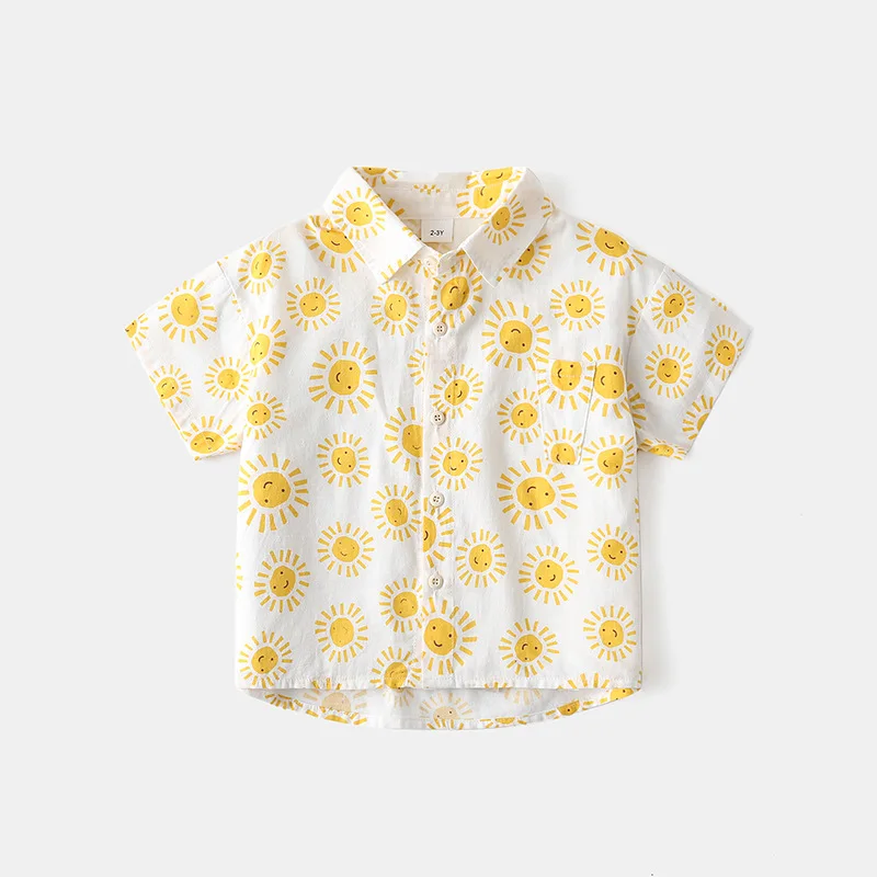 Summer Happy Sun Boys Shirts Cute Beach Vacation Girls Tops T-shirt Outfit Children's Clothes