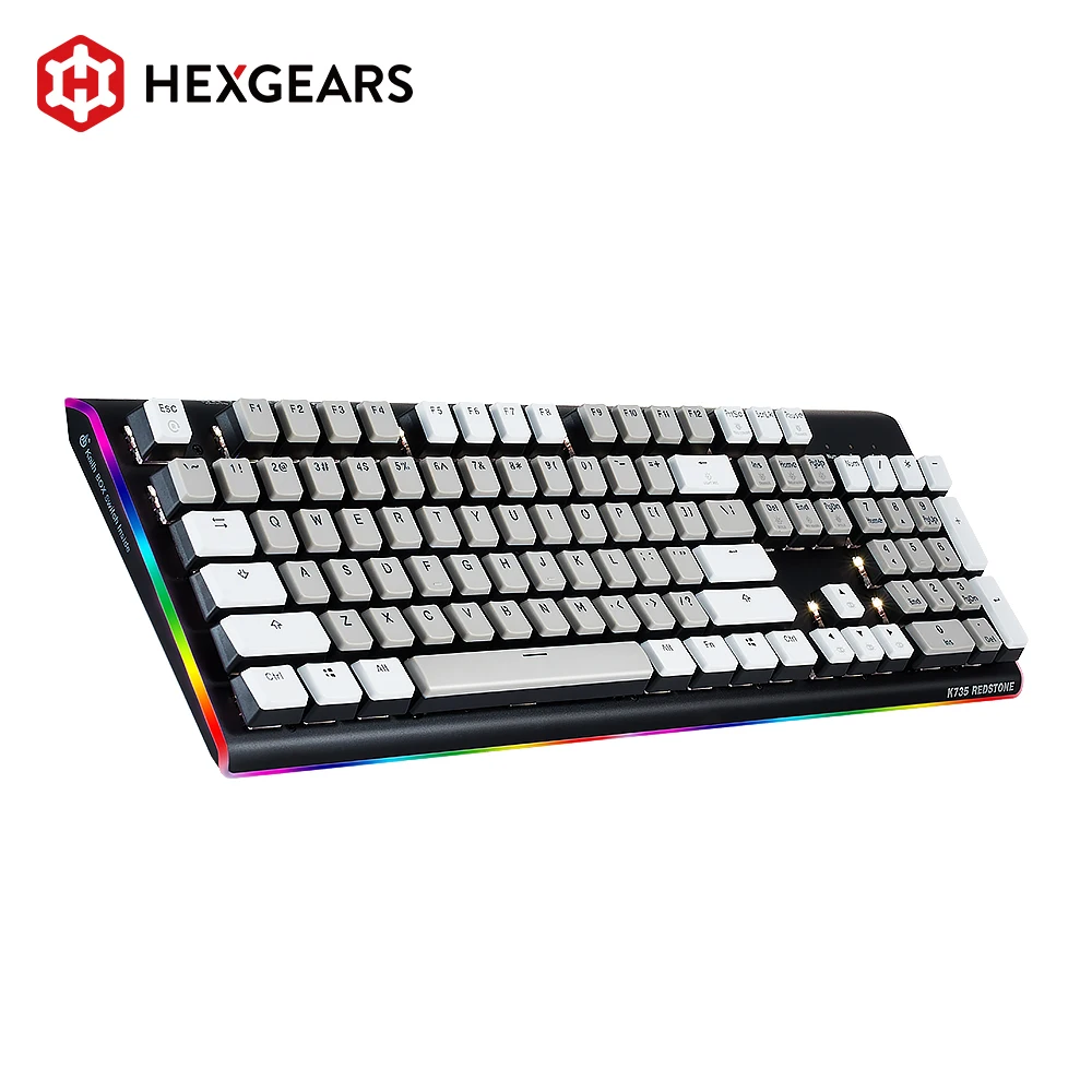 

HEXGEARS GK735 Kailh BOX Switch Mechanical Keyboard 104 Key Hot Swap Waterproof Gaming Keyboard PBT Keycaps RGB Side Keyboard