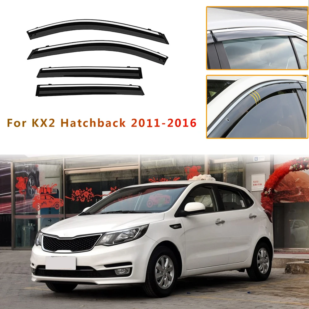 

For Kia K2 Hatchback 2011-2016 Smoke Car Window visor Car Sun Rain Guard Wind Deflectors For Hyundai VERNA Hatchback Accessories