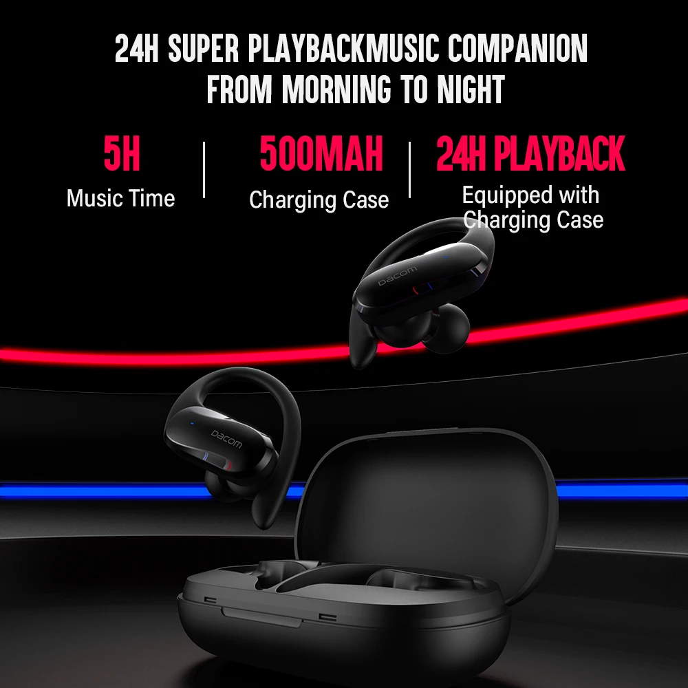 DACOM L19 TWS سماعة بلوتوث سماعات لاسلكية حقيقية الرياضة تشغيل سماعات الأذن هوك سماعات أذن استريو داخل الأذن ستيريو