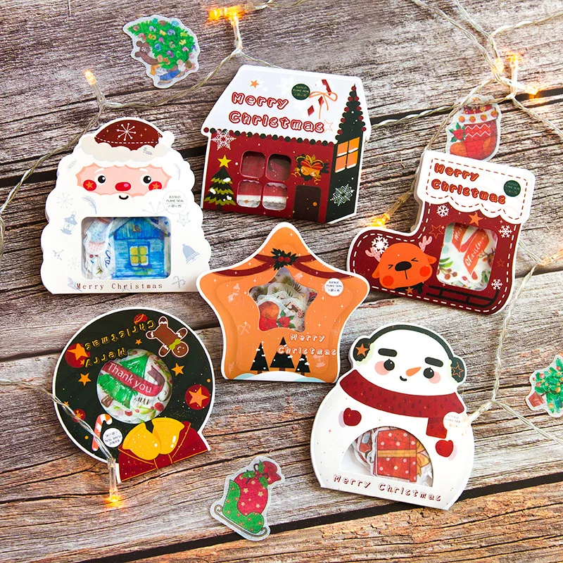 Christmas series  Decorative Washi Stickers Scrapbooking Stick Label Diary Stationery Album Snowman Elk Stickers