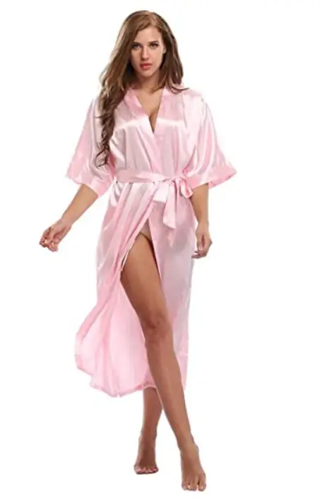 Women Silk Satin Long Wedding Bride Bridesmaid Robe Kimono Robe Feminino Bath Robe Large Size XXXL Peignoir Femme Sexy Bathrobe