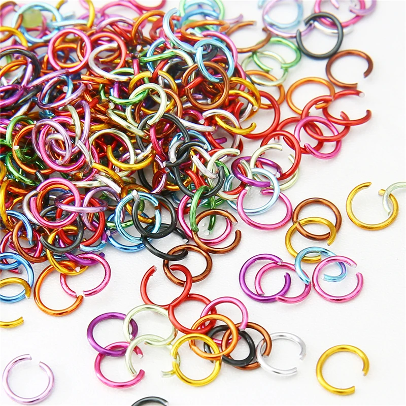 900Pcs/lot 6mm Colorful Aluminum Open Split Jump Ring Connector For Diy Jewelry Making Findings Accessories Earrings Supplies